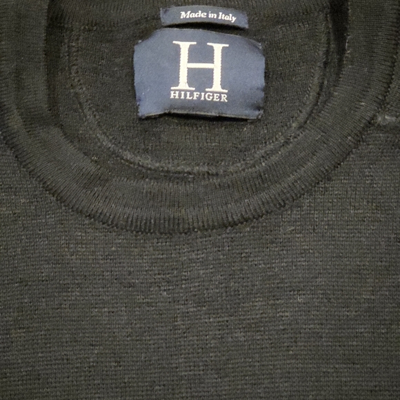 Tommy Hilfiger Sweater Italy Black Crewneck Classic Business Casual Office 2XL - Picture 3 of 9